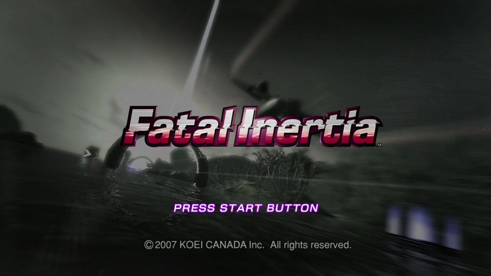 Fatal Inertia title screen for Xbox 360